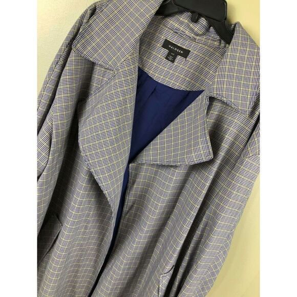 E-172 Halogen plaid duster jacket coat NAVY PLAID size XXL nwot - Picture 2 of 4